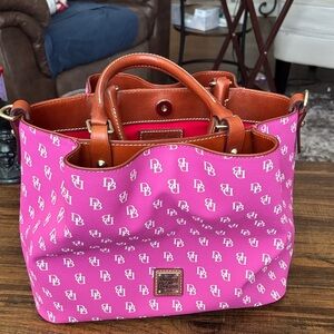 Dooney & Bourke Pink and Brown Tote Bag